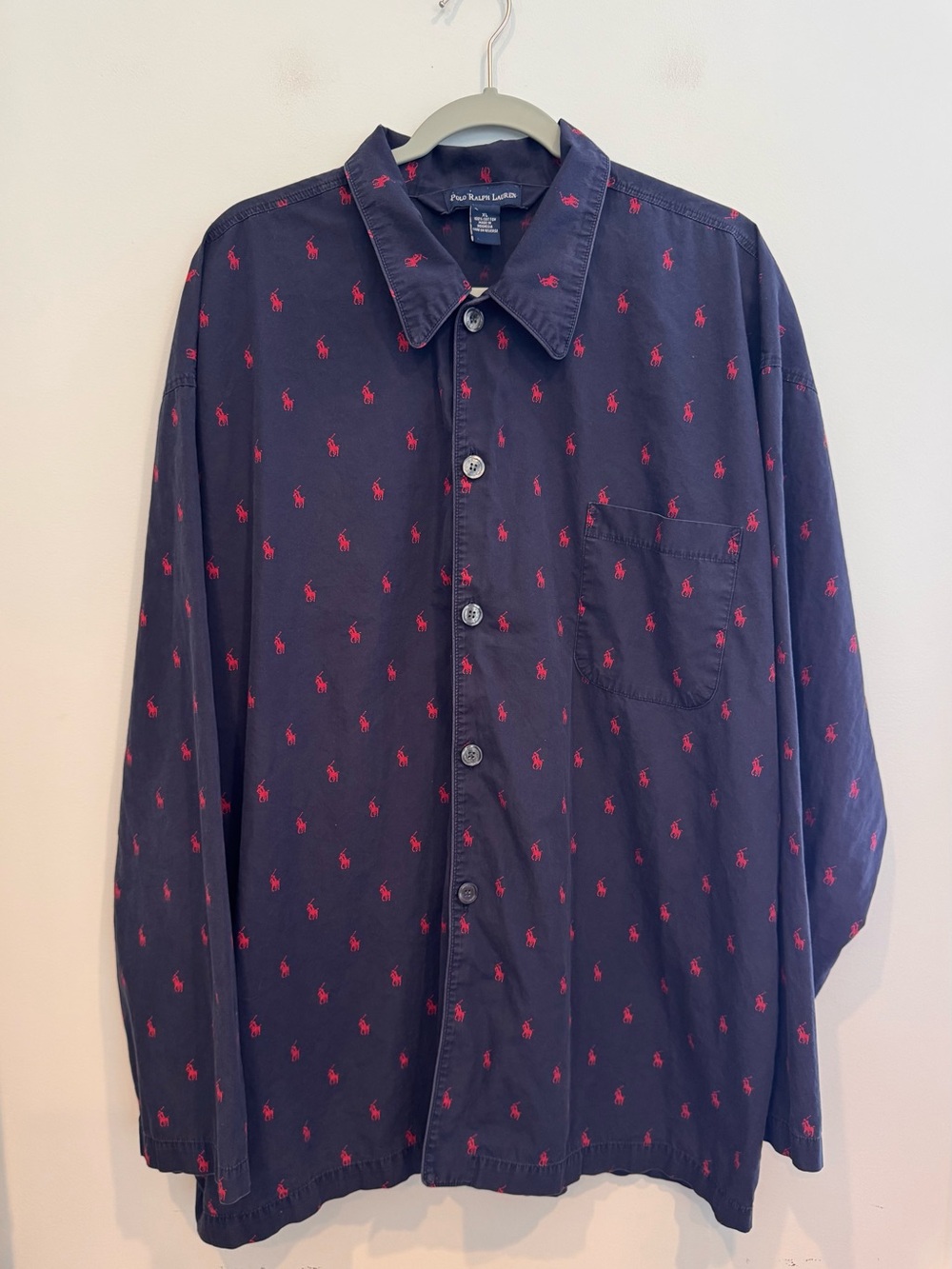 Polo Ralph Lauren Pony Print Button Down Sleep Shirt XL